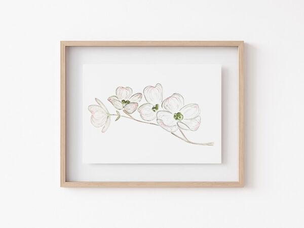 Dogwood Flowers 5x7 Watercolor Art Print 1