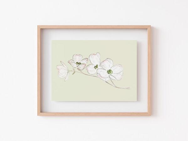 Dogwood Flowers 5x7 Watercolor Art Print 1 - Image 3