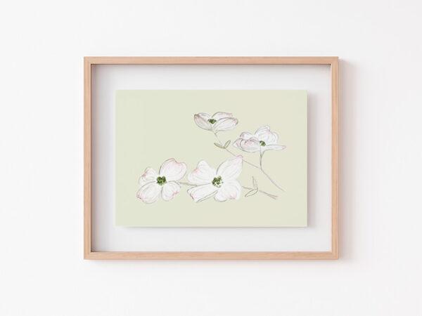 Dogwood Flowers 5x7 Watercolor Art Print 2 - Image 3
