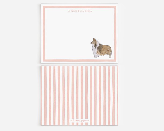 Personalized Dog Stationery With Watercolor Stripes - Image 2