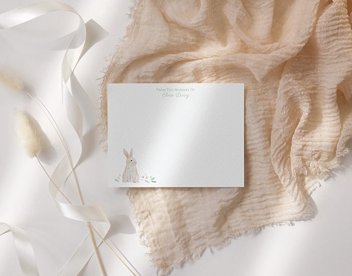 Bunnies And Ducklings Personalized Watercolor Nursery Stationery - Image 6