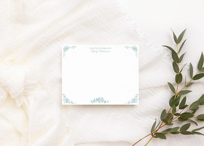 Baby Toile Personalized Watercolor Nursery Stationery - Image 6