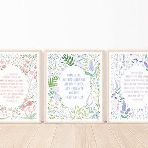 Custom Floral Bible Verse Watercolor Art Print