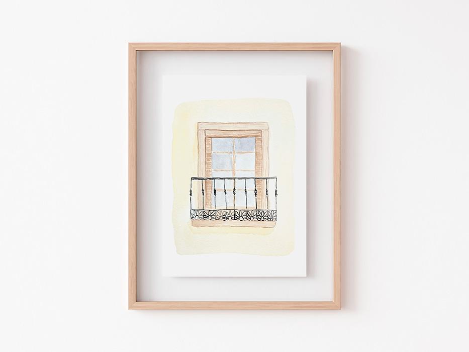 Madrid Windows Tiny 5x7 Watercolor Art Prints - Image 3