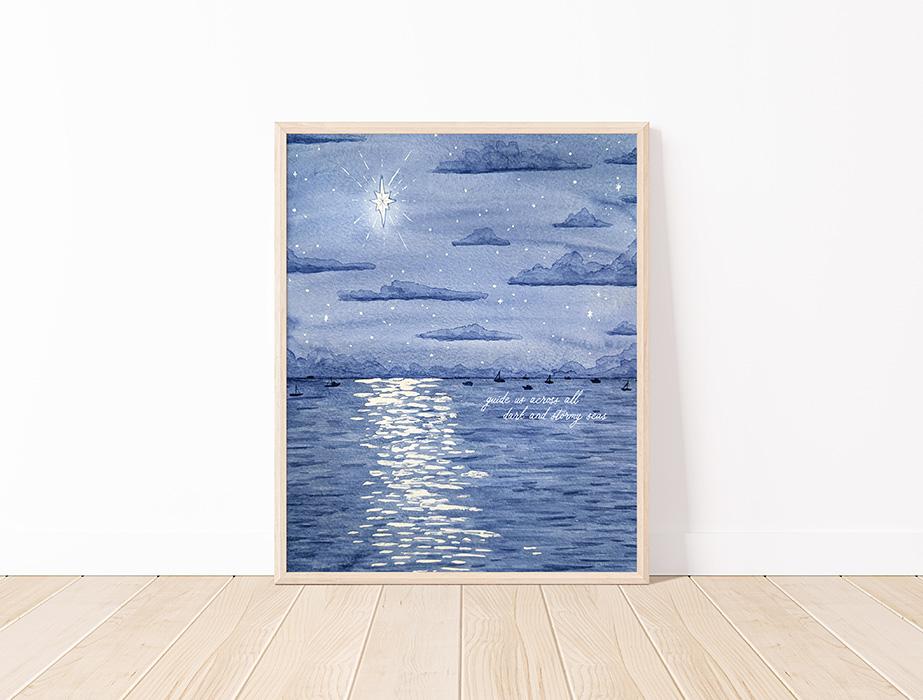 Stella Maris Marian Watercolor Art Print