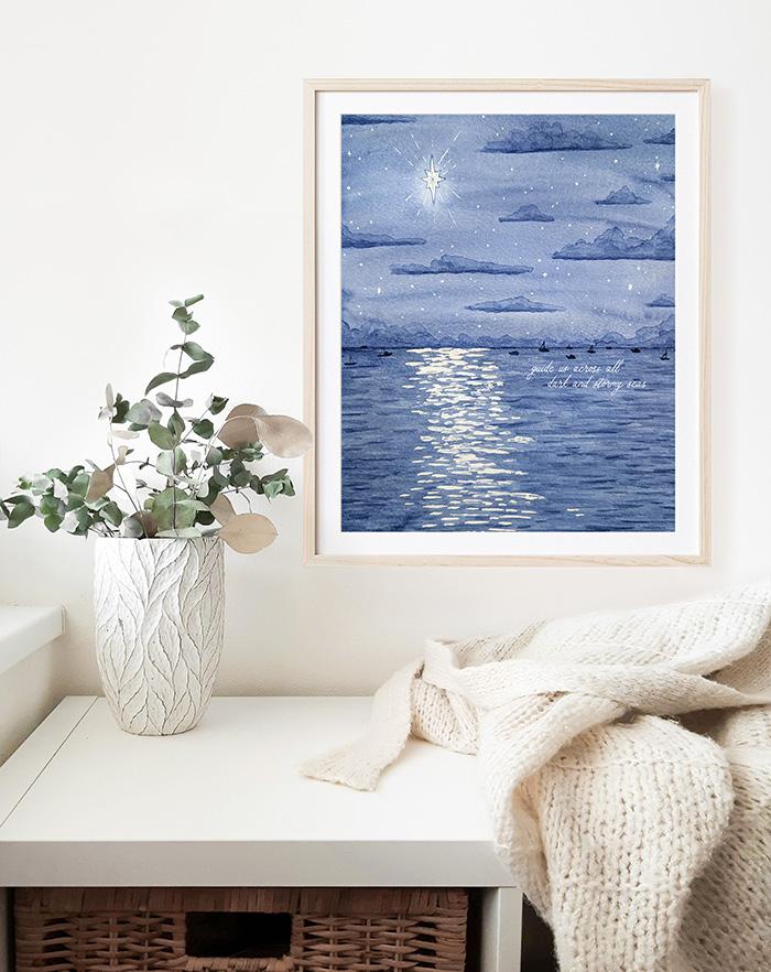 Stella Maris Marian Watercolor Art Print - Image 3