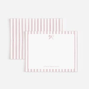 Striped Stationery With Watercolor Bows