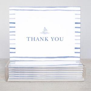 Sailboats And Stripes Thank You Cards Box Of 10