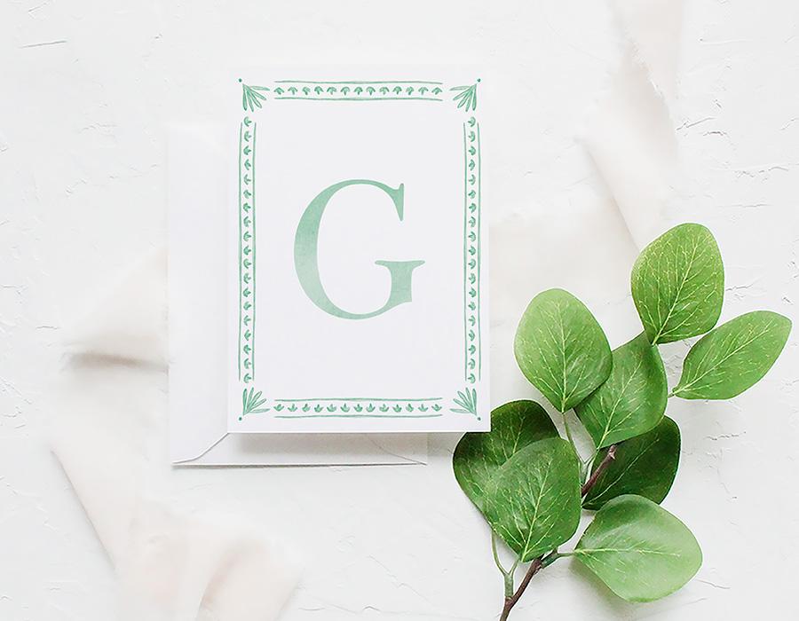 Boho Border Monogram Greeting Cards Box Of 10 - Image 4