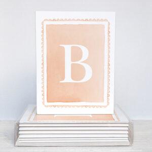 Scalloped Border Monogram Greeting Cards Box Of 10