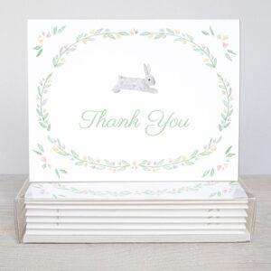 Bunnies And Flowers Thank You Cards Box Of 10