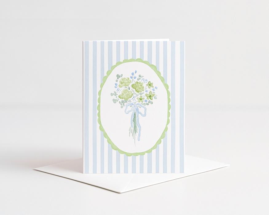 Flower Bouquet Striped Watercolor Greeting Cards Variety Pack Of 10 - Image 2