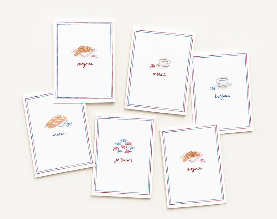 French Croissants And Coffee Watercolor Greeting Cards Variety Pack Of 10