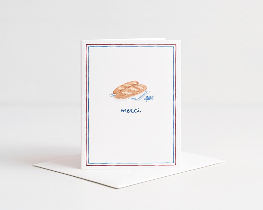 French Croissants And Coffee Watercolor Greeting Cards Variety Pack Of 10 - Image 3