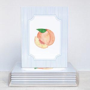 Peaches And Stripes Watercolor Greeting Cards Box Of 10