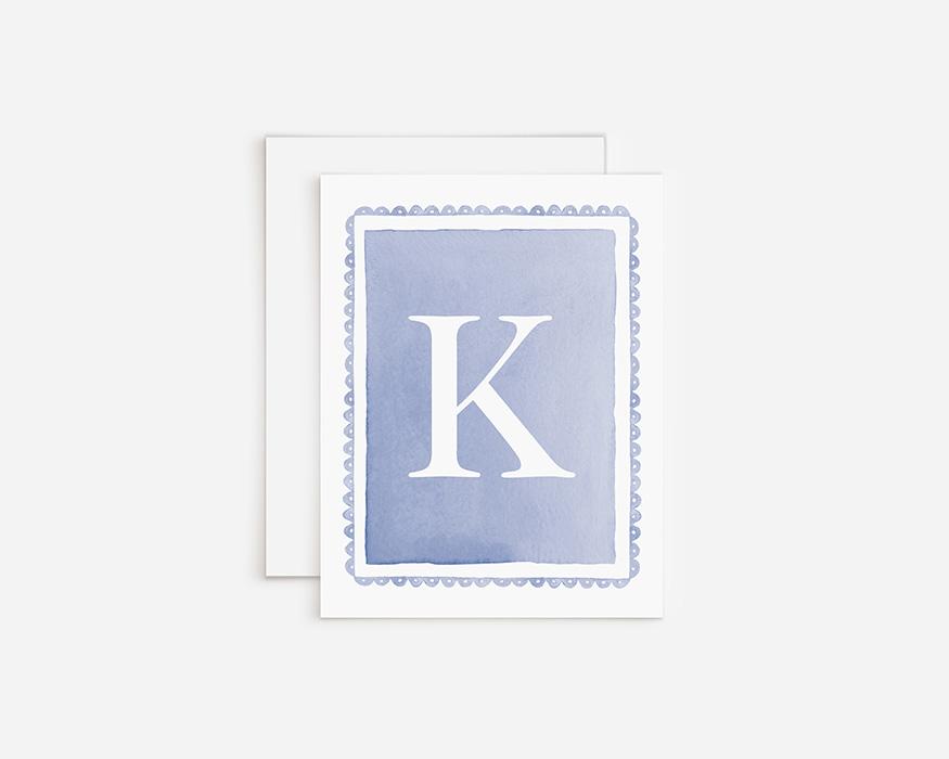 Scalloped Border Monogram Greeting Cards Box Of 10 - Image 2