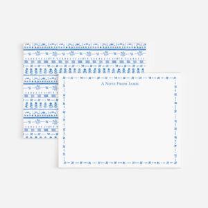 Floral Striped Pattern Personalized Stationery Set With Floral Border