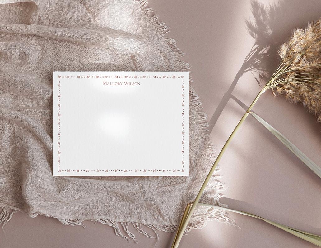 Floral Striped Pattern Personalized Stationery Set With Floral Border - Image 3