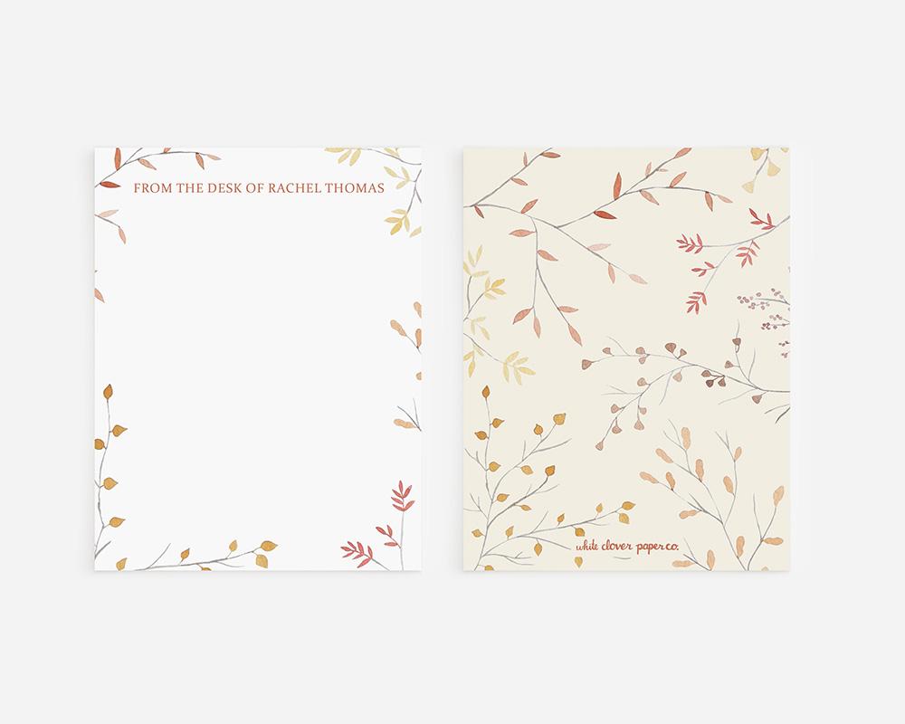 Autumn Leaves Personalized Watercolor Stationery Set - Image 4