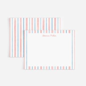 Beach Stripes Watercolor Personalized Stationery Set