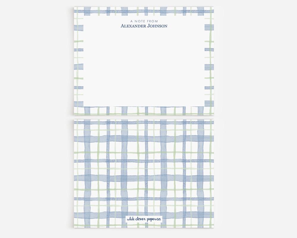Plaid Personalized Stationery Set - Image 2