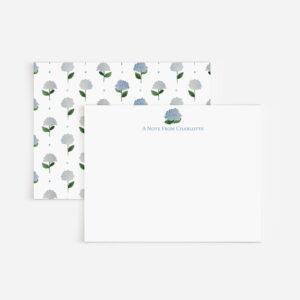 Blue Hydrangeas Personalized Watercolor Stationery Set
