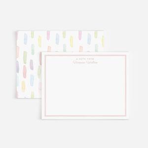 Watercolor Brushstrokes Personalized Stationery Set