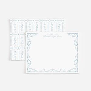 Swirl Border Elegant Personalized Stationery Set