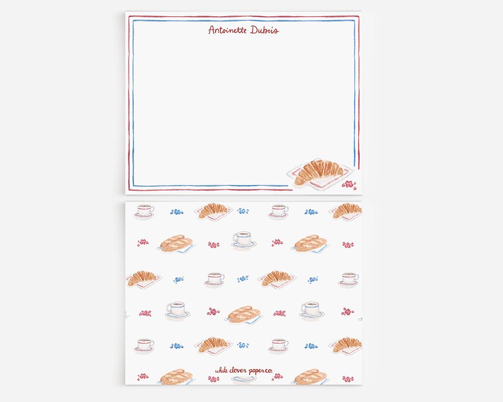 French Croissants Personalized Stationery Set - Image 2