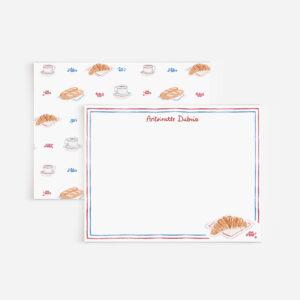 French Croissants Personalized Stationery Set