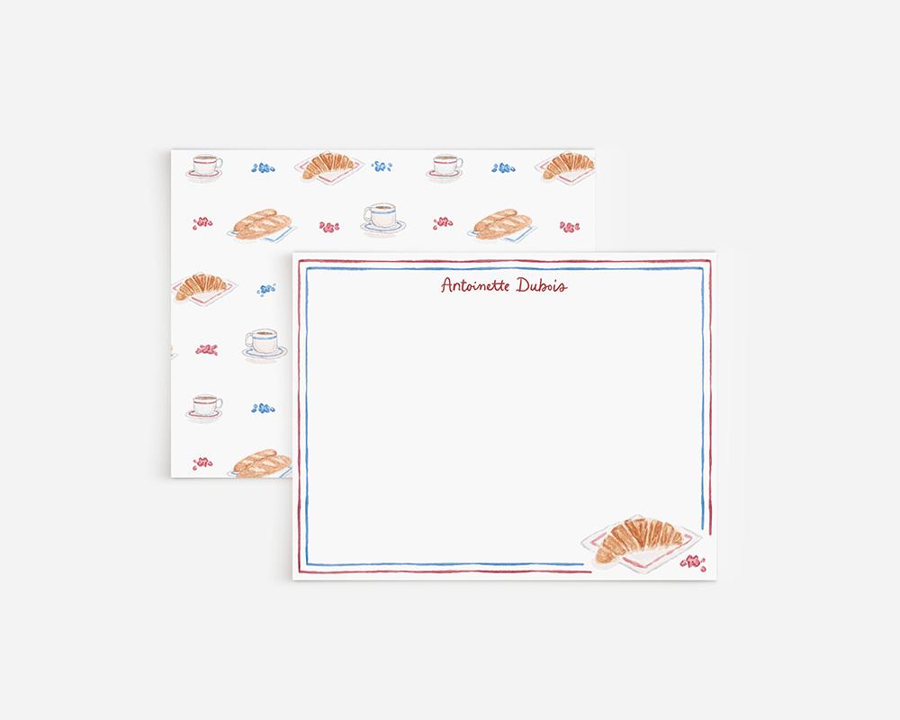 French Croissants Personalized Stationery Set