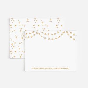 Gold Stars Holiday Personalized Stationery Set