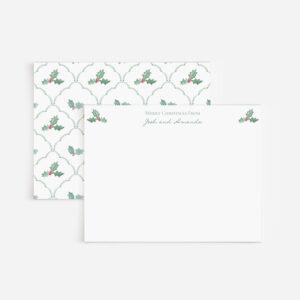 Holly Berries Personalized Holiday Stationery Set