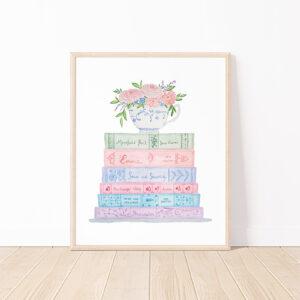 Jane Austen Books Literary Art Print