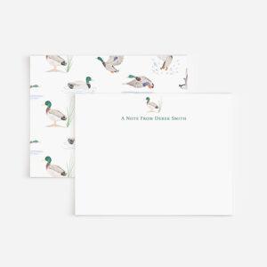 Mallard Ducks Personalized Watercolor Stationery Set
