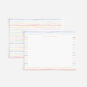 Multicolored Stripes Personalized Watercolor Stationery Set
