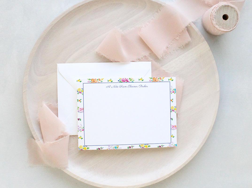 Multicolored Flowers Personalized Watercolor Stationery - Image 3