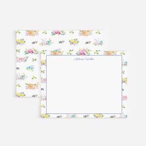 Multicolored Flowers Personalized Watercolor Stationery