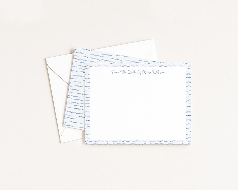 Ocean Waves Personalized Watercolor Stationery Set - Image 3