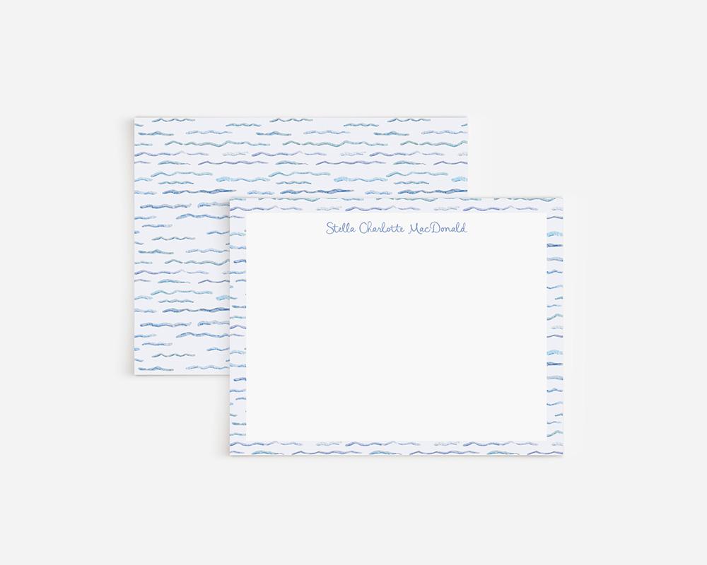 Ocean Waves Personalized Watercolor Stationery Set