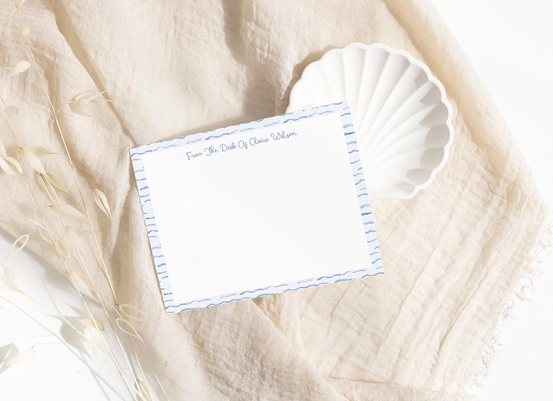 Ocean Waves Personalized Watercolor Stationery Set - Image 4