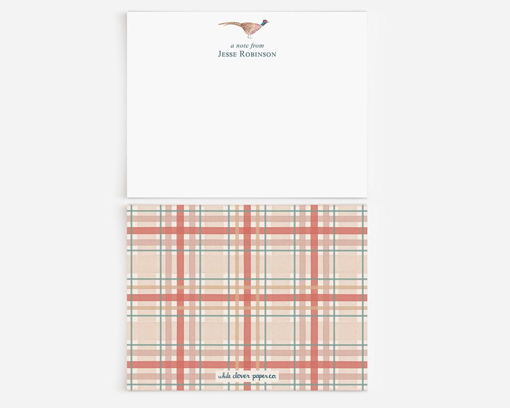 Pheasant Plaid Personalized Stationery Set - Image 2