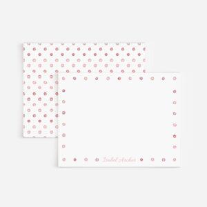 Pink Polka Dots Personalized Watercolor Stationery Set