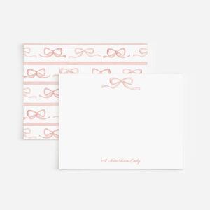Bows And Stripes Personalized Watercolor Stationery Set