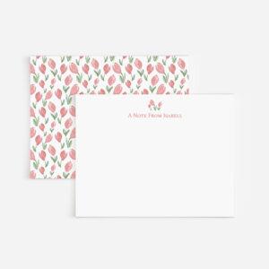 Tiny Tulips Personalized Watercolor Stationery Set