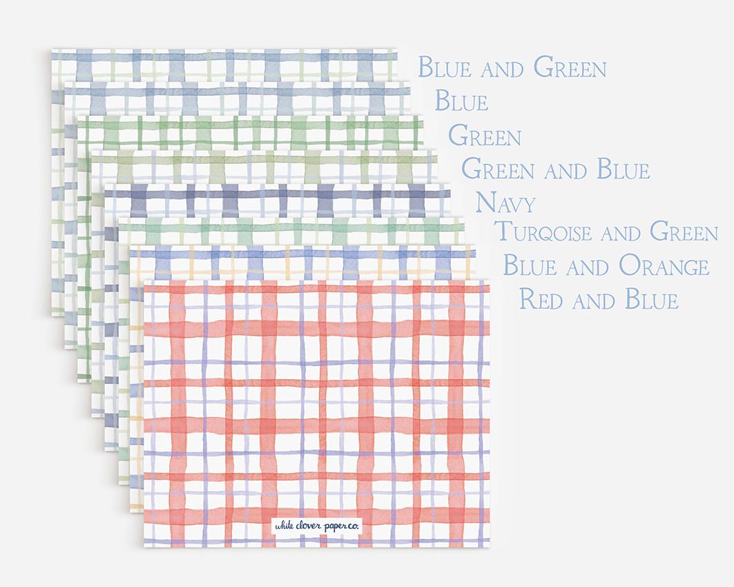 Plaid Personalized Stationery Set - Image 3