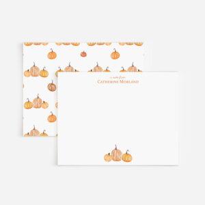 Fall Pumpkins Personalized Watercolor Stationery Set