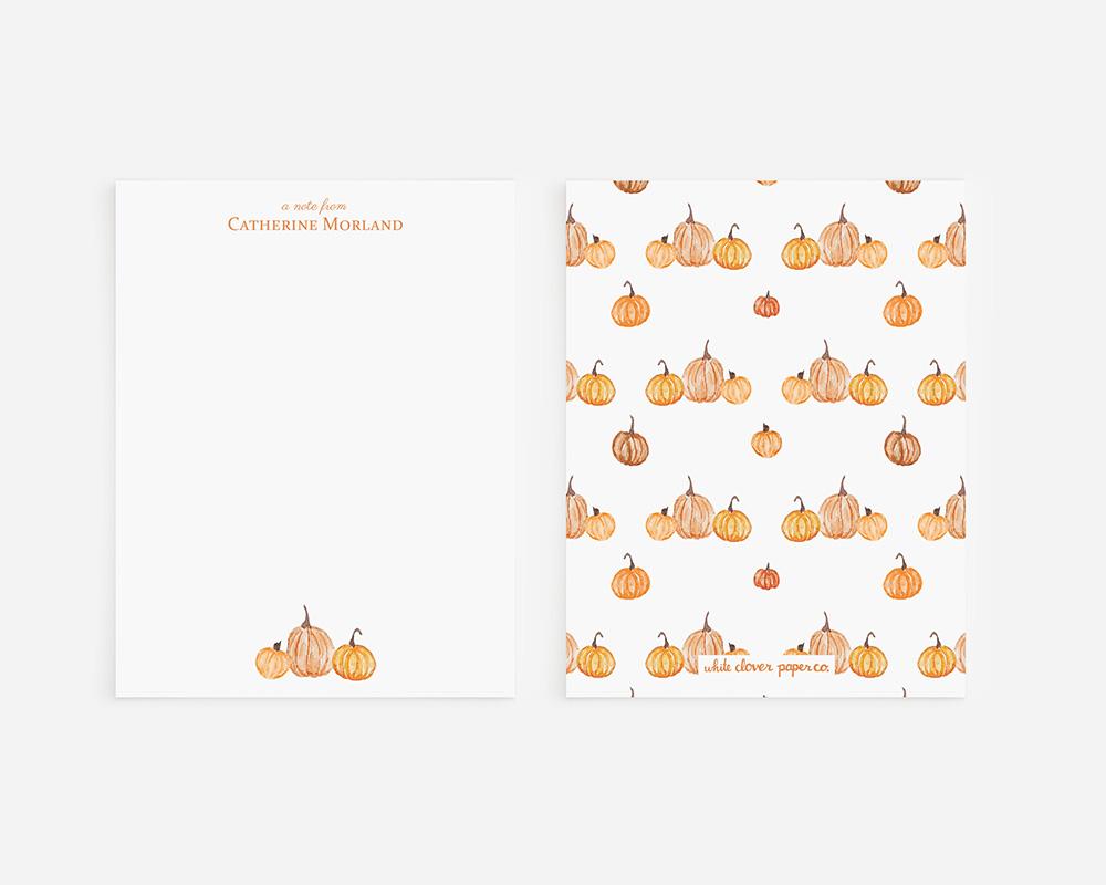 Fall Pumpkins Personalized Watercolor Stationery Set - Image 5