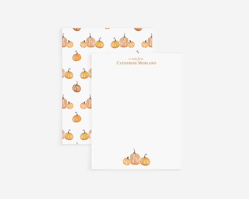 Fall Pumpkins Personalized Watercolor Stationery Set - Image 4