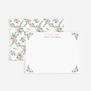 Roses Personalized Floral Watercolor Stationery Set
